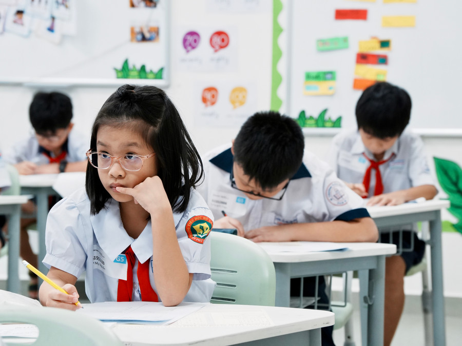 Học sinh tiểu học tại TPHCM tham gia sân chơi thử thách tư duy Toán học. Ảnh: Phúc Uyên.