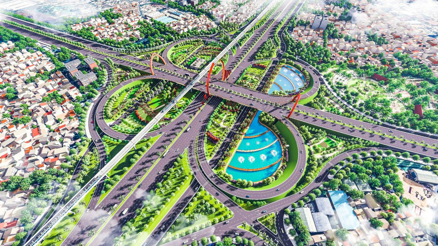 Phối cảnh nút giao Bình Thái trên đường Vành đai 2 TPHCM. (Ảnh: Ban Giao thông)