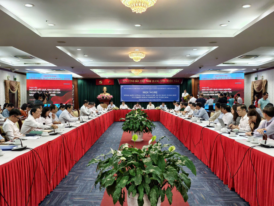 Đại diện các cơ quan báo chí tại TPHCM tham gia hội nghị. Ảnh: Phúc Uyên.