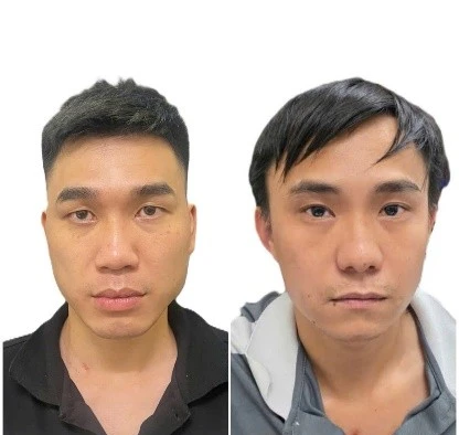 Duy và Hiếu bị bắt giữ.