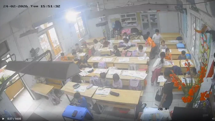 Ảnh chụp từ đoạn video ghi lại hoạt động của lớp học.