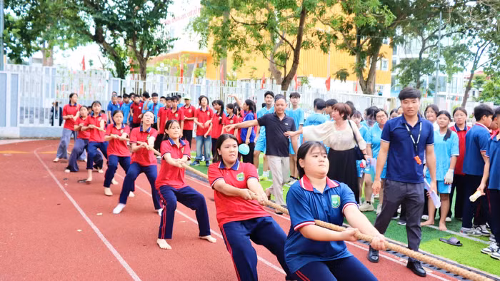 Học sinh tranh tài tại Hội khỏe Phù Đổng phường Vĩnh Phúc năm 2026.