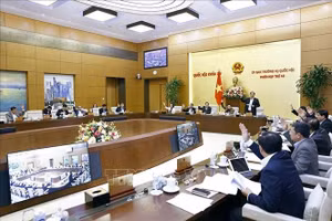 Ủy ban Thường vụ Quốc hội biểu quyết. (Ảnh: Doãn Tấn/TTXVN)