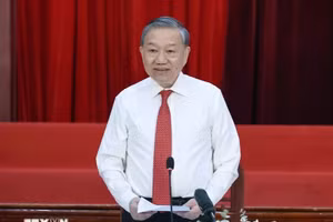 Tổng Bí thư Tô Lâm phát biểu. (Ảnh: Thống Nhất/TTXVN)