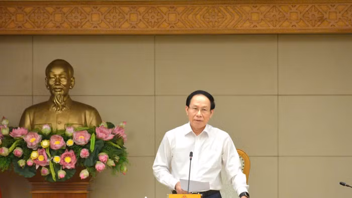 Phó Thủ tướng Lê Tiến Châu phát biểu tại buổi làm việc.