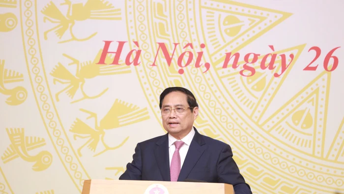 Thủ tướng Phạm Minh Chính phát biểu tại buổi gặp mặt, biểu dương các học sinh đoạt giải tại các kỳ thi quốc tế năm 2025.