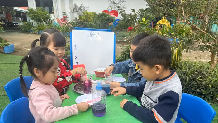 Trẻ Trường Mầm non Vĩnh Tiền (Long Cốc, Phú Thọ).