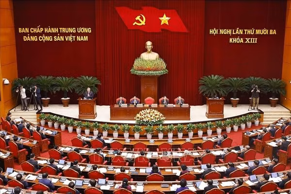 Phiên khai mạc Hội nghị lần thứ mười ba, Ban Chấp hành Trung ương Đảng khoá XIII. Ảnh: Doãn Tấn/TTXVN 