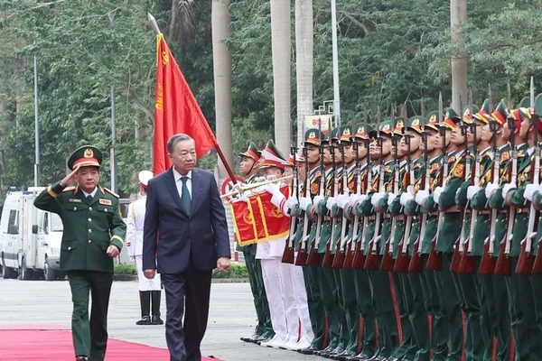 Tổng Bí thư Tô Lâm đến dự lễ kỷ niệm. (Ảnh: Thống Nhất/TTXVN) 