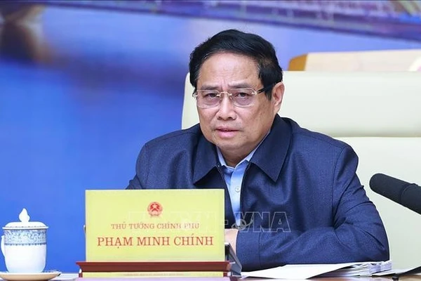 Thủ tướng Phạm Minh Chính chủ trì Phiên họp lần thứ nhất của Ban Chỉ đạo thực hiện thí điểm một số cơ chế, chính sách đặc thù phát triển thành phố Đà Nẵng. (Ảnh: Dương Giang/TTXVN)