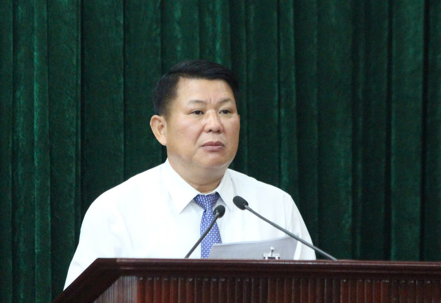 Ông Lò Minh Hùng, Phó Bí thư Thường trực Tỉnh ủy Sơn La phát biểu. z7037084371533-9a42f267295f0d7f77a528a17808cf20.jpg
