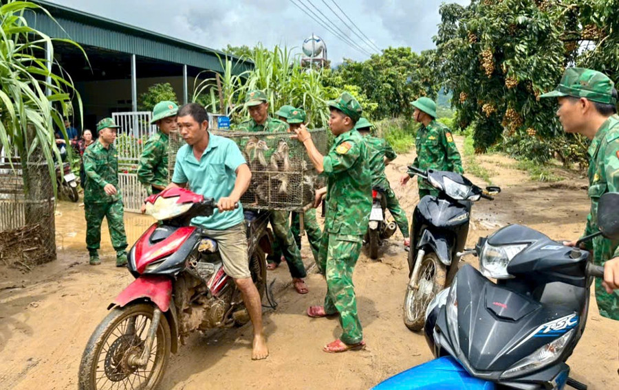Bộ đội hỗ trợ nhân dân di dời tài sản đến nơi an toàn. z6863276185578-1861e4300d84ad00dbbc26d31e07f589.jpg