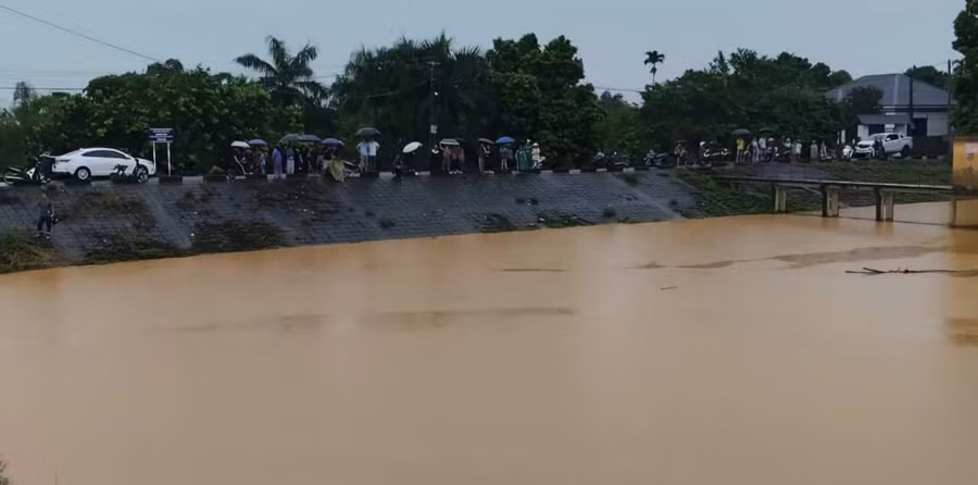 Địa điểm 2 học sinh bị nước cuốn trôi tại xóm Hợp Phong (xã Cư Yên, huyện Lương Sơn)