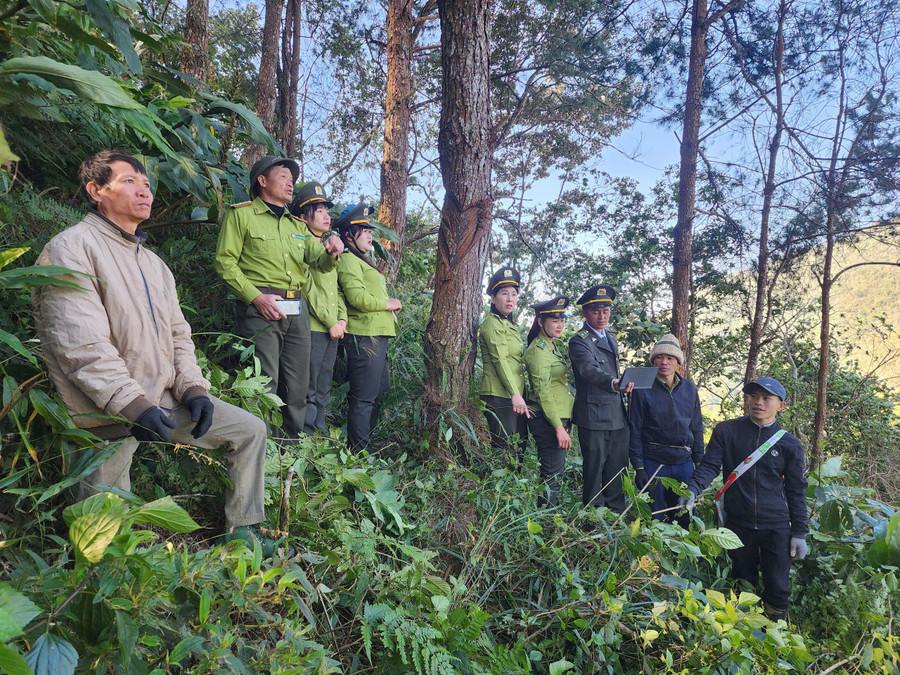 Lực lượng Kiểm lâm Khu bảo tồn thiên nhiên Mường La tuần tra rừng.