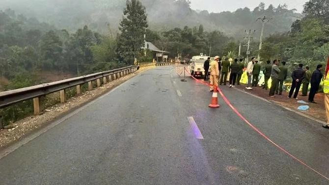 Hiện trường vụ tai nạn.