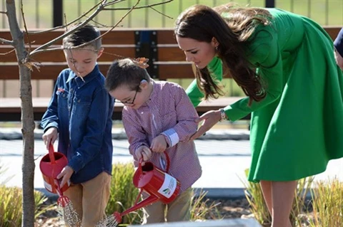 Váy liền màu xanh thanh lịch như công nương Kate Middleton