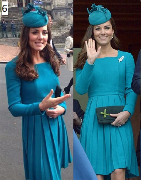 Vay lien mau xanh thanh lich nhu cong nuong Kate Middleton