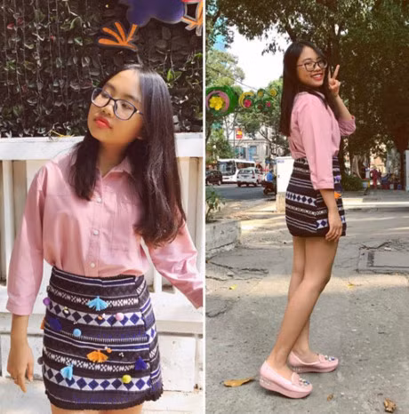 14 tuoi Phuong My Chi khoe chan dai, sap 