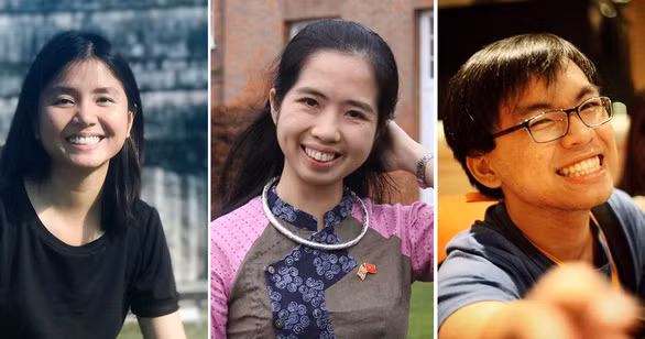 Từ trái sang: Ngân Hà, Tường Vy và Gia Khang.