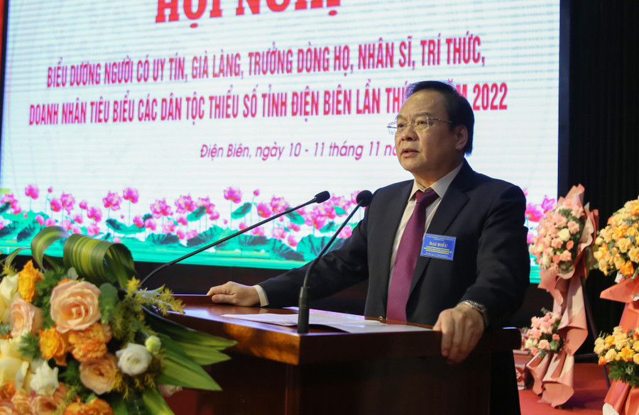 Ông Mùa A Sơn, Phó Bí thư Thường trực Tỉnh ủy Điện Biên phát biểu tại hội nghị. Ông Mùa A Sơn, Phó Bí thư Thường trực Tỉnh ủy Điện Biên phát biểu tại hội nghị.