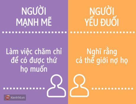 15 điều dễ dàng nhất để phân biệt người mạnh mẽ và người yếu đuối - Ảnh 3 15 dieu de dang nhat de phan biet nguoi manh me va nguoi yeu duoi - Anh 3