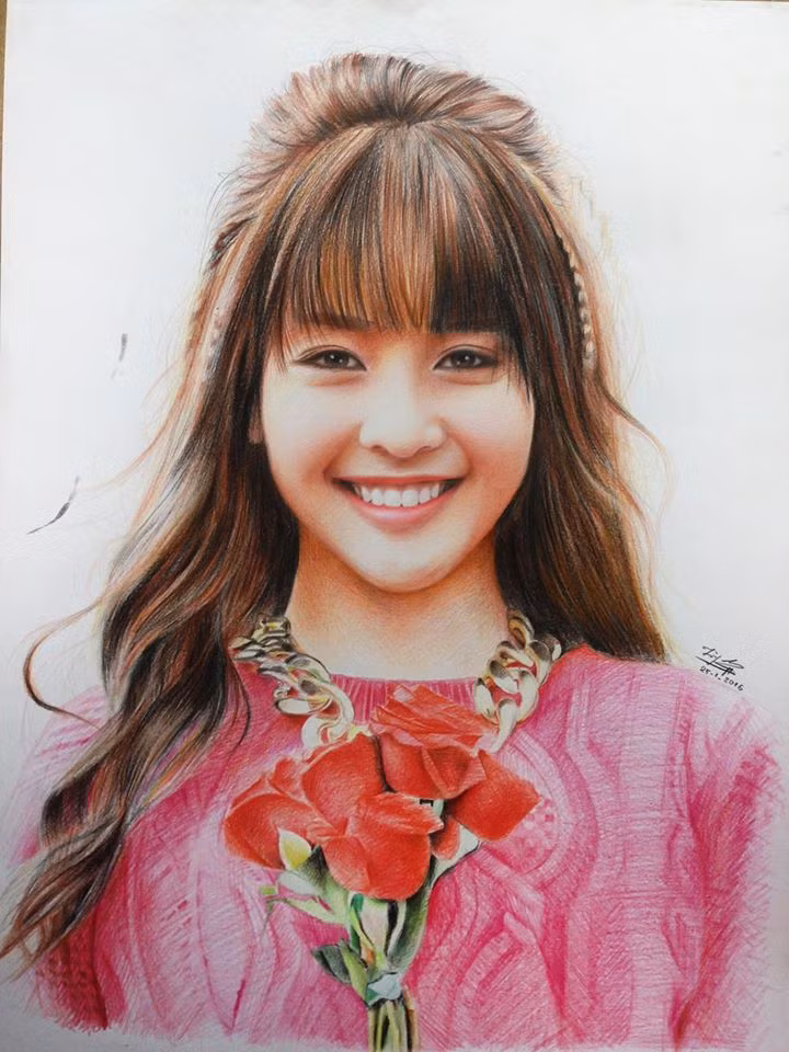 Để hoàn thiện một bức tranh, Minh phải mất 3-5 tiếng vẽ liên tục.