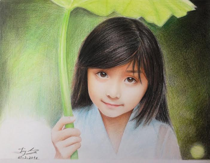 Những tác phẩm đầu tiên của Minh khá nghuệch ngoạc, chủ yếu sử dụng bộ chì màu được bán phổ biến ở nhà sách. Nhưng bằng sự yêu thích và kiên trì, chàng trai đã tự tìm hiểu trên mạng, đồng thời học hỏi từ mỹ thuật Trung Quốc.