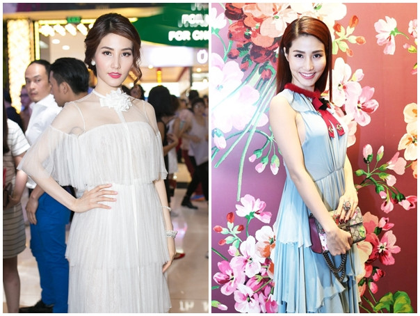 Tại các sự kiện giải trí, nữ diễn viên 26 tuổi ứng dụng hiệu quả trào lưu váy xếp tầng đang thịnh hành trong giới thời trang Việt. Ảnh: Rocky