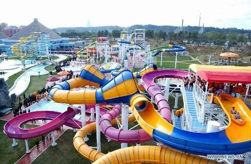 Khu công viên nước Munsu tại thủ đô Bình Nhưỡng, Triều Tiên. Ảnh: Tân Hoa Xã Triều Tiên bắt tay vào phát triển du lịch