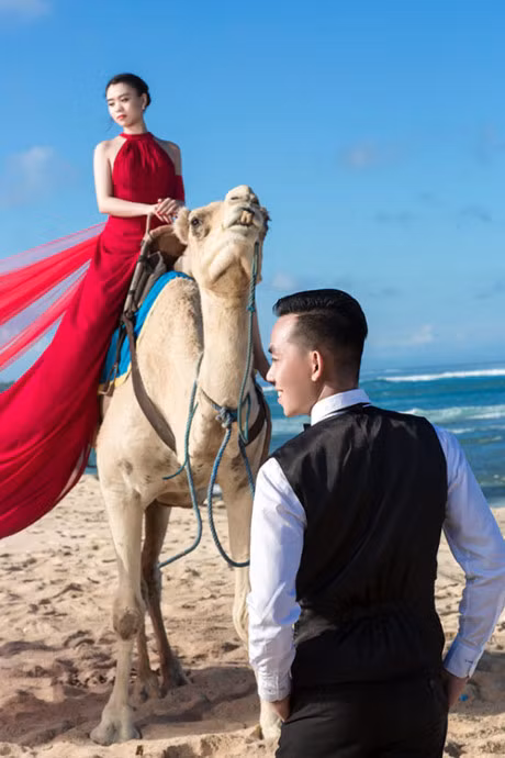 Chu re 9x dap ong heo dua co dau di chup anh cuoi tai Bali - Anh 8