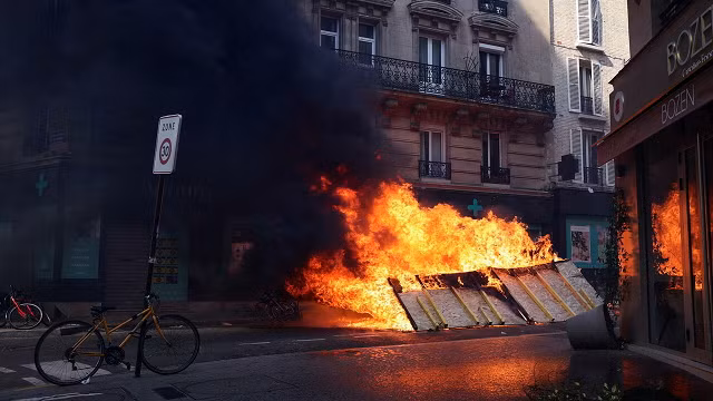 Người biểu tình đốt phá tại Pháp.