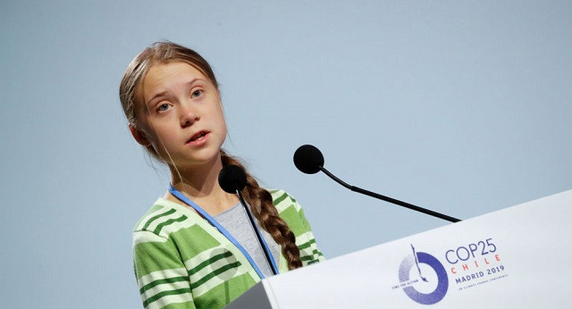 Chiến binh chống biến đổi khí hậu Greta Thunberg.