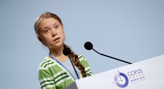 Chiến binh chống biến đổi khí hậu Greta Thunberg.