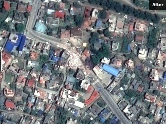 Nepal trước và sau động đất qua ảnh vệ tinh