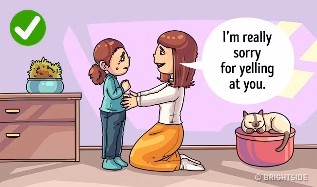 Mẹ xin lỗi vì đã mắng con! Mẹ xin lỗi vì đã mắng con!