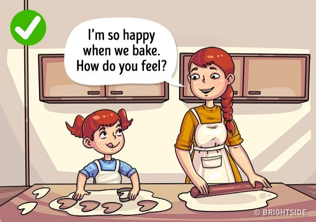 Mẹ rất vui vì chúng ta cùng làm bánh, con thấy thế nào? Mẹ rất vui vì chúng ta cùng làm bánh, con thấy thế nào?