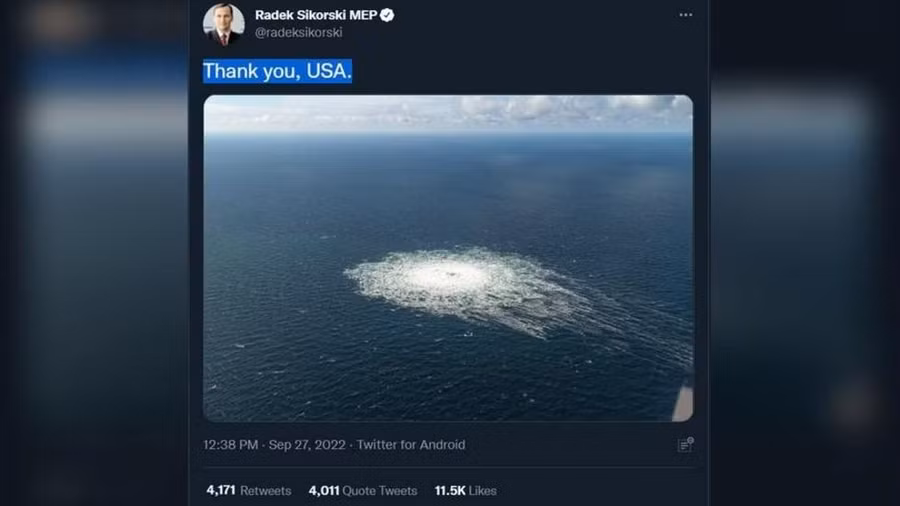 Cựu Bộ trưởng Ba Lan cảm ơn Mỹ trên Twitter