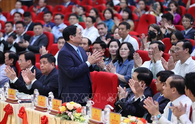 Thủ tướng Phạm Minh Chính dự Hội nghị triển khai Nghị quyết số 11. Ảnh: Dương Giang/TTXVN