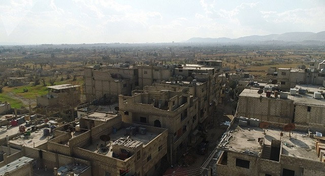 Một hành lang nhân đạo giữa Madascus và Đông Ghouta gần trại tị nạn al Wafideen,Syria