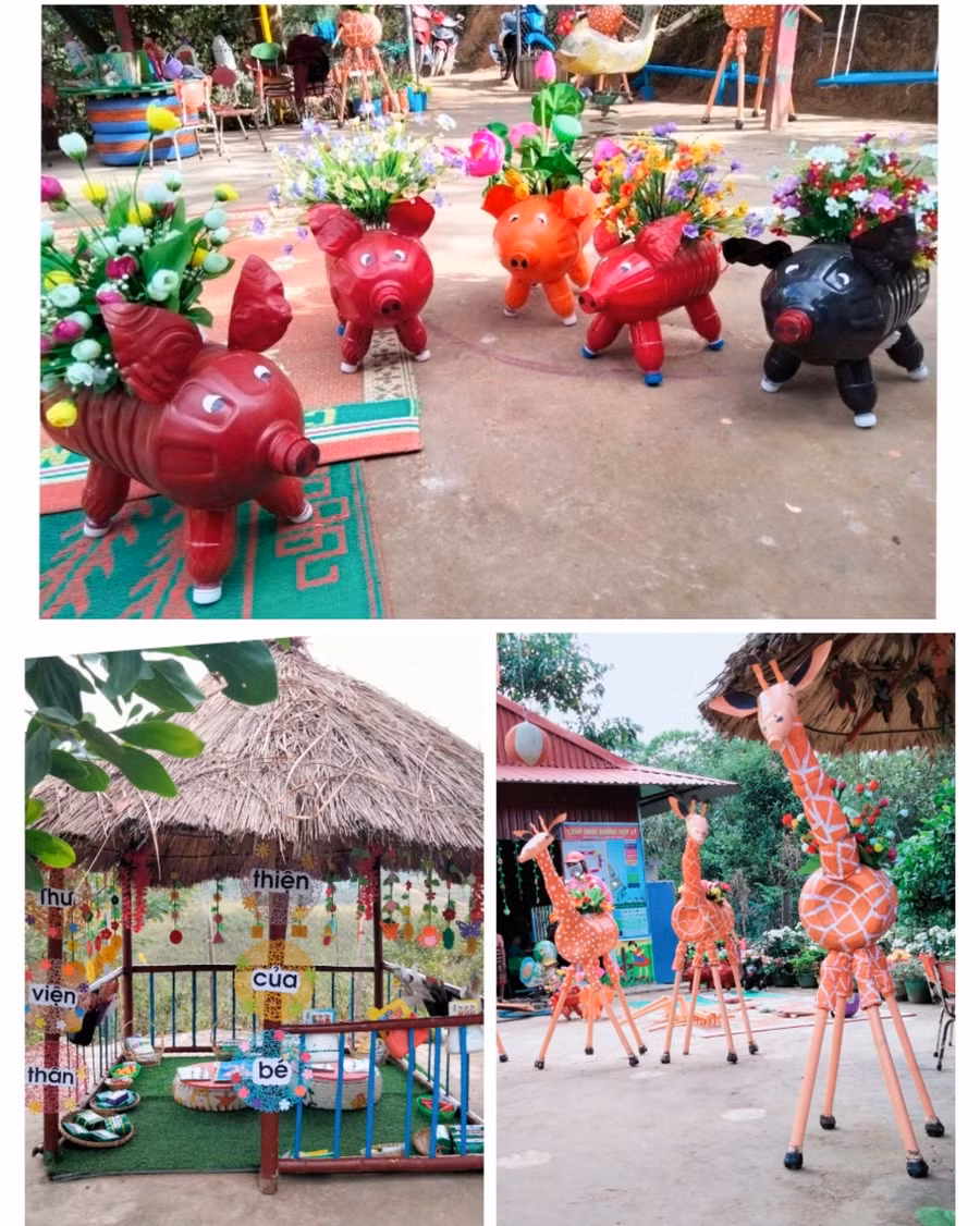 Mỗi điểm trường ở Si Pa Phìn đều được tạo dựng thành một khu vườn cổ tích thu nhỏ. Ảnh: NVCC