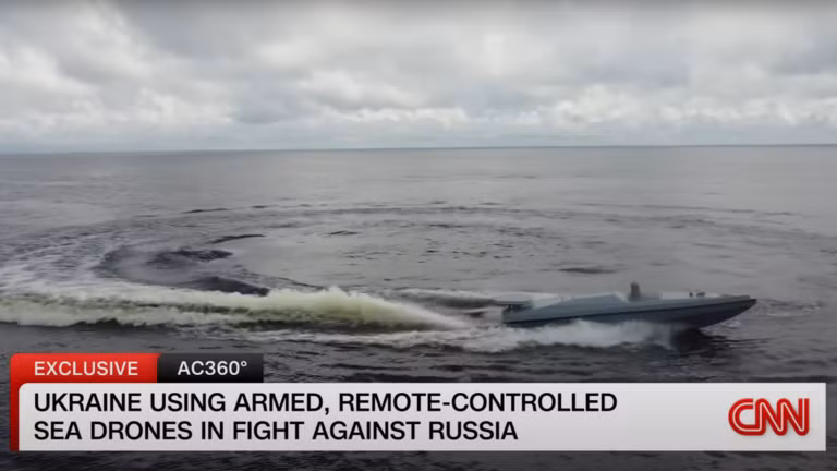 Tàu không người lái của Ukraine. (Ảnh: CNN).