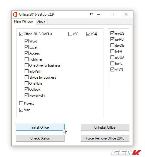 Cài đặt Office 2016 theo ý muốn, có tiếng Việt đầy đủ ảnh 1 Cài đặt Office 2016 theo ý muốn, có tiếng Việt đầy đủ ảnh 1