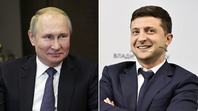 Tổng thống Nga Putin và Tổng thống Ukraine Zelensky.