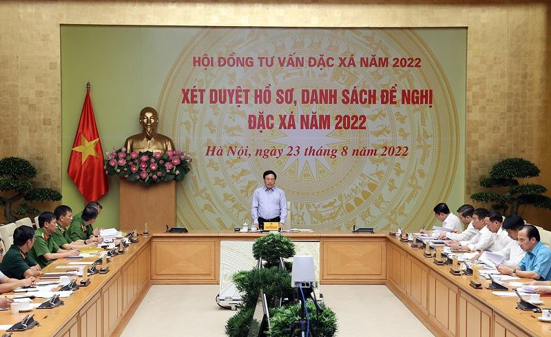 Sau cuộc họp này, Hội đồng Tư vấn đặc xá sẽ tổng hợp trình Chủ tịch nước danh sách phạm nhân đủ điều kiện được đặc xá đợt 2/9/2022 để xem xét quyết định Sau cuộc họp này, Hội đồng Tư vấn đặc xá sẽ tổng hợp trình Chủ tịch nước danh sách phạm nhân đủ điều kiện được đặc xá đợt 2/9/2022 để xem xét quyết định