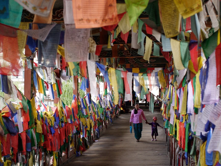 Hình ảnh quốc gia Phật giáo Bhutan thanh bình