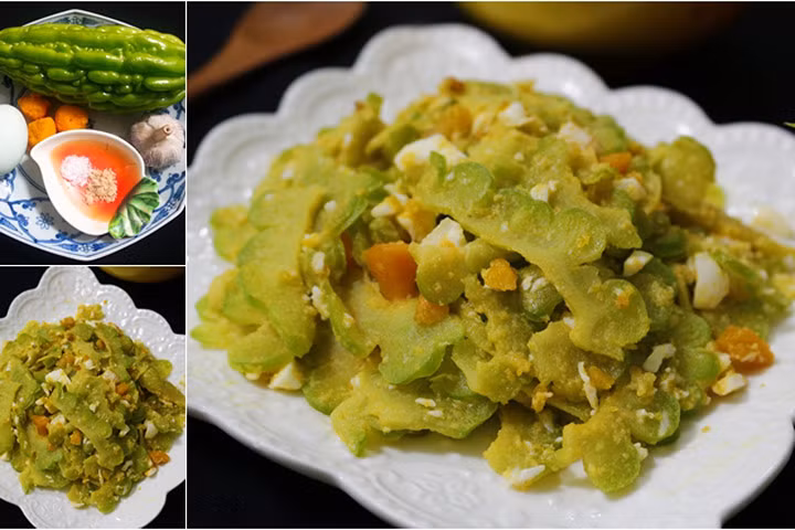 Độc đáo món trứng muối xào mướp đắng lạ miệng mà ngon cơm