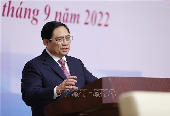 Thủ tướng Phạm Minh Chính phát biểu khai mạc hội nghị. Ảnh: Dương Giang/TTXVN