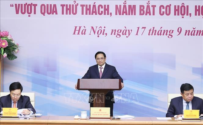 Thủ tướng Phạm Minh Chính phát biểu khai mạc hội nghị. Ảnh: Dương Giang/TTXVN