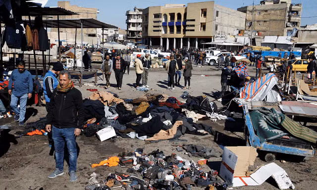 Vụ đánh bom cảm tử tại trung tâm Baghdad, Iraq.