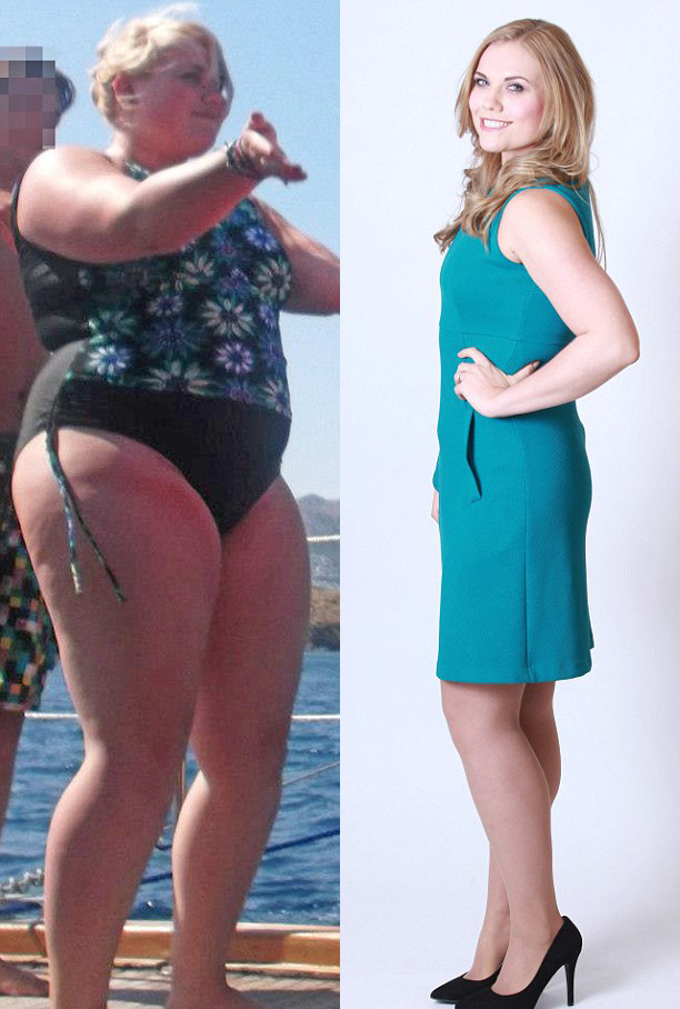 Victoria trước và sau khi giảm cân. Ảnh: Daily mail